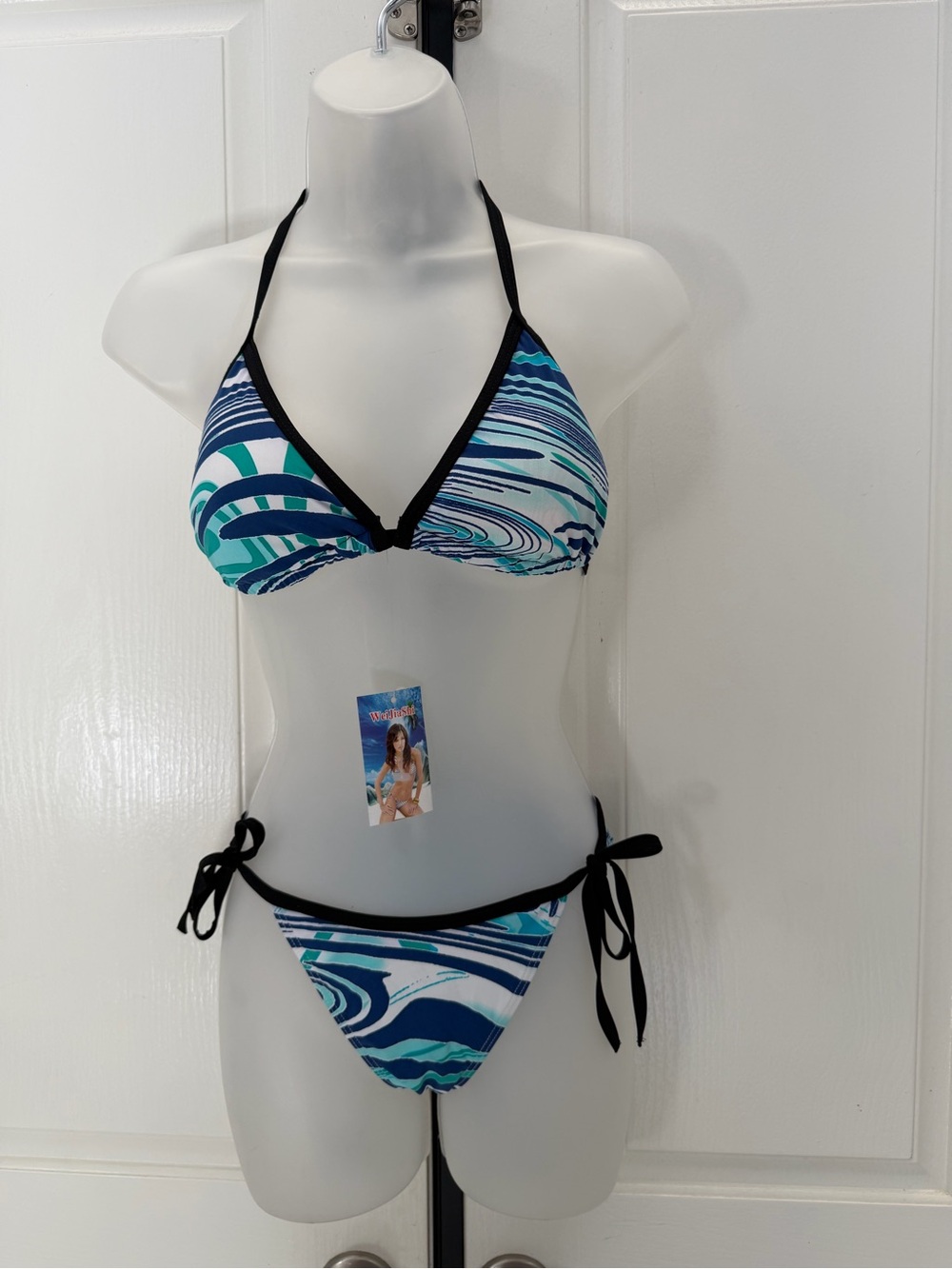 Blue Multicolor Bikini/Bathing Suit Sz M